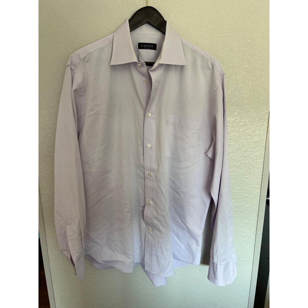 Canali Purple Long‎ Sleeve Button Up Shirt - Size 17